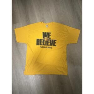 Golden State Warriors 2007 Nba Playoffs Yellow T-Shirt Good Condition